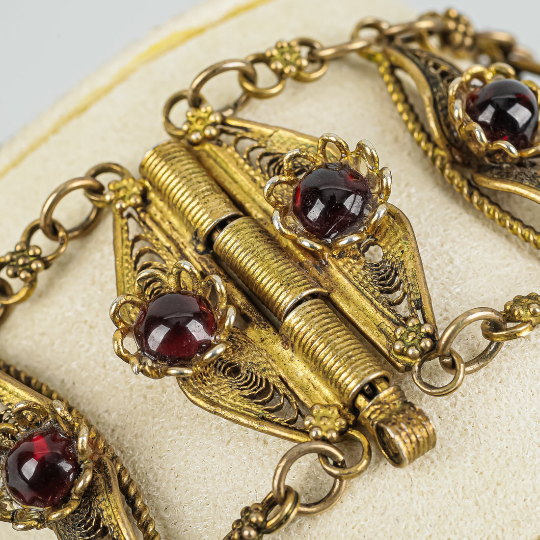 Sterling Vermeil Garnet Filigree Bracelet