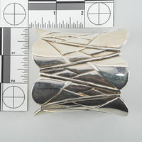 JOHN HARDY Sterling Bamboo Wide Fan/Palm Tapered Open Cuff