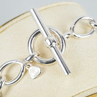 DANIELLA DRAPER Sterling Silver Open Oval Link Toggle Bracelet