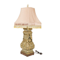 Cast Brass Asian Style Lamps With Shades Set of 2