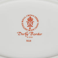 ROYAL CROWN DERBY Derby Border A1253 Gravy Boat And Stand