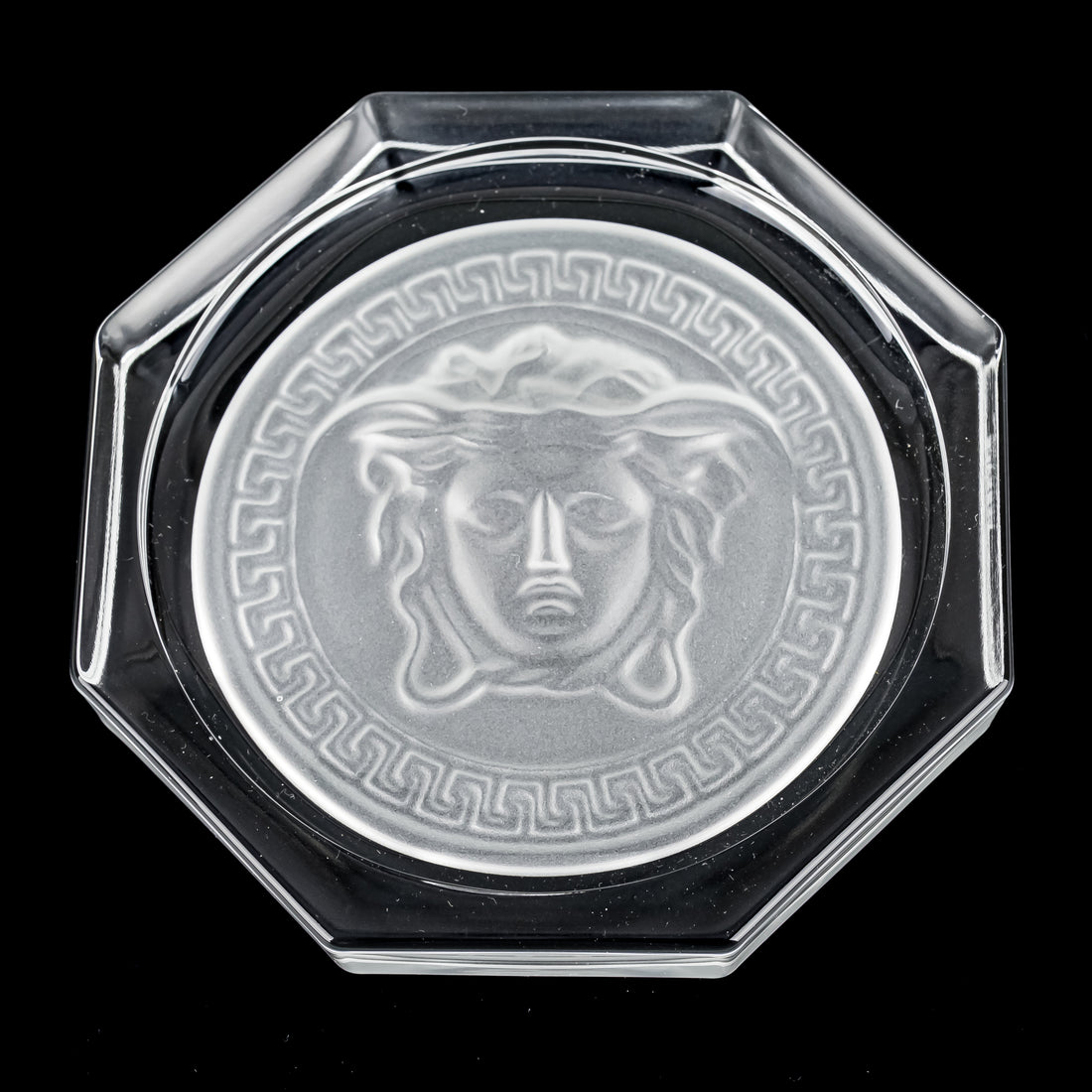 ROSENTHAL VERSACE Medusa Lumiere Clear Coaster