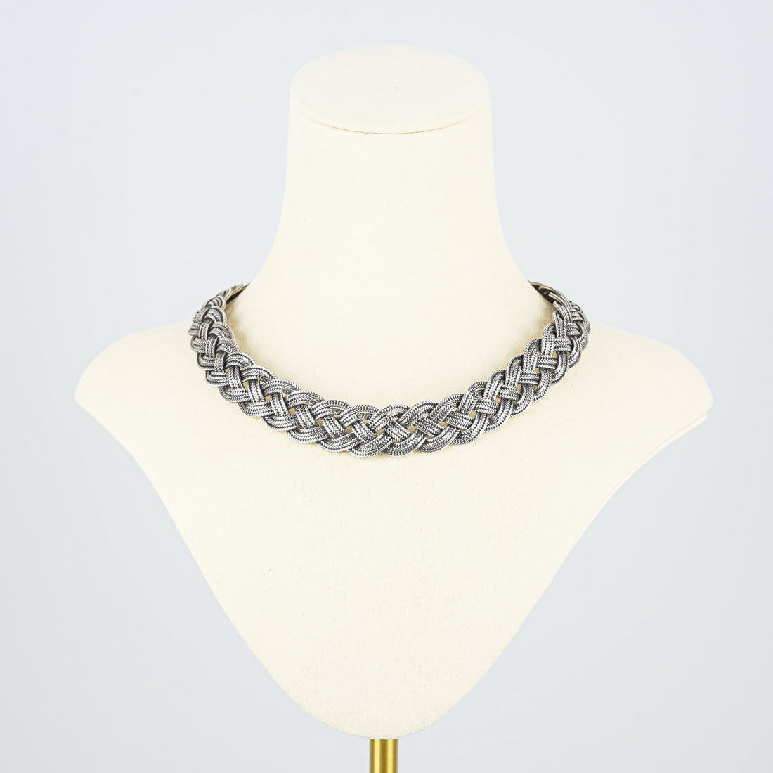 Vintage 835 Silver Scandinavian Woven/Braided Collar Necklace
