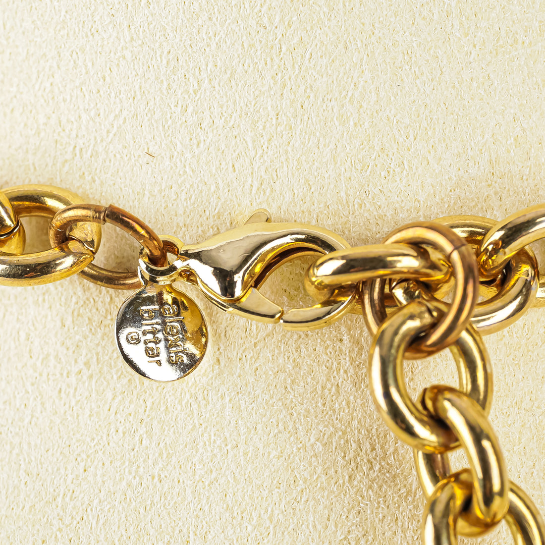 ALEXIS BITTAR Gold Tone Gray Lucite Necklace