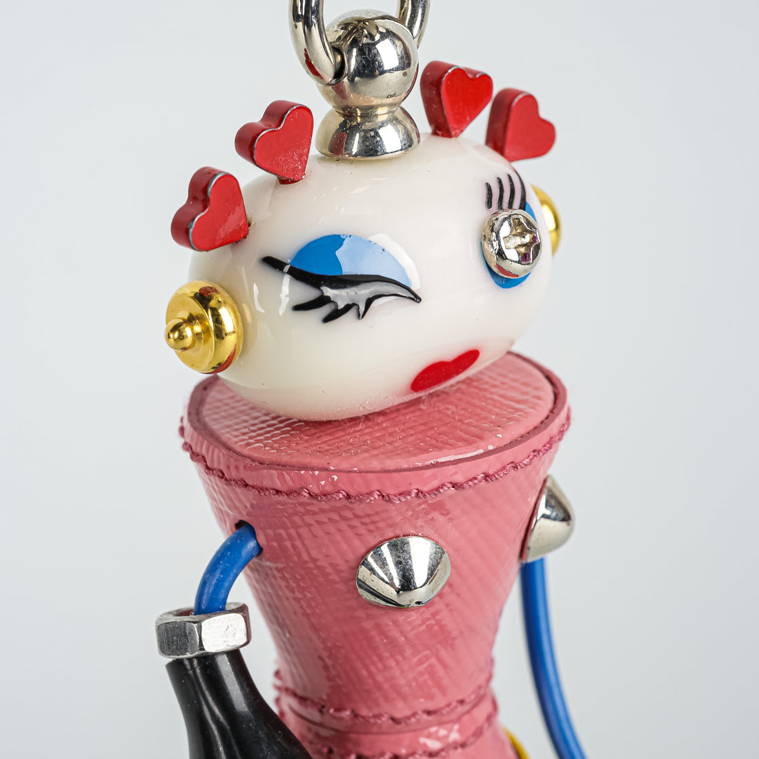 PRADA Pink Nancy Robot Bag Charm Keychain