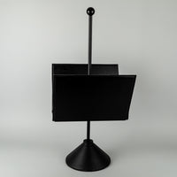 PORADA ARRETI Black Steel & Leather Magazine Rack