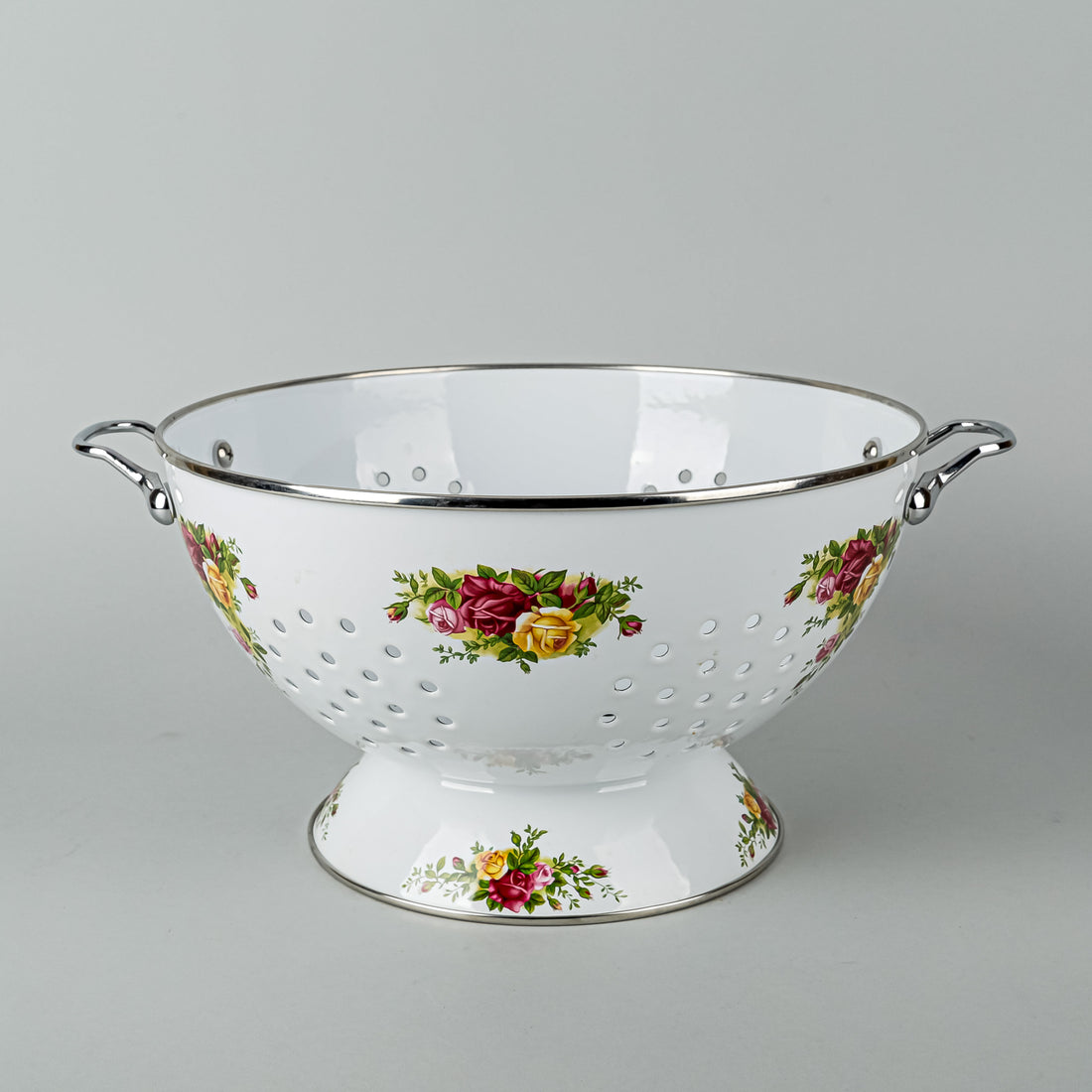 ROYAL ALBERT Old Country Roses Enamel Metal Colander