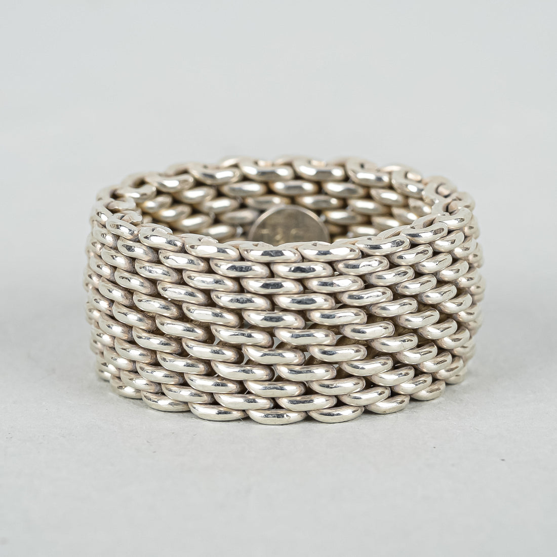 TIFFANY & CO  Sterling Silver Somerset 10mm Mesh Ring