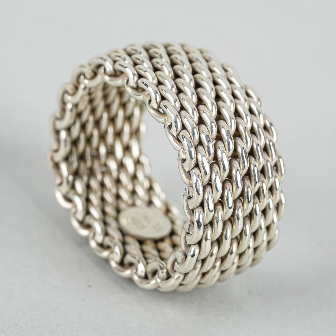 TIFFANY & CO  Sterling Silver Somerset 10mm Mesh Ring