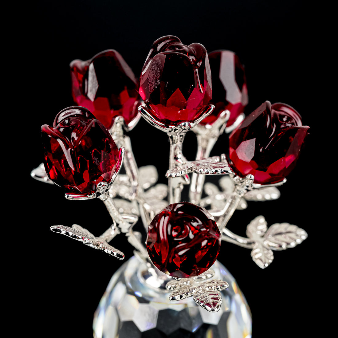SWAROVSKI Crystal Memories Roses Red/Rhodium 627098