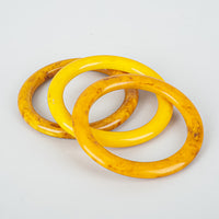 3-Piece Stack Yellow Marble End-Of-Day Bakelite Bangle