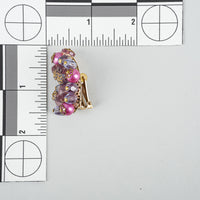 Vintage HOBE Purple Cluster Beads With Faux-Pearl Clip-on Earrings