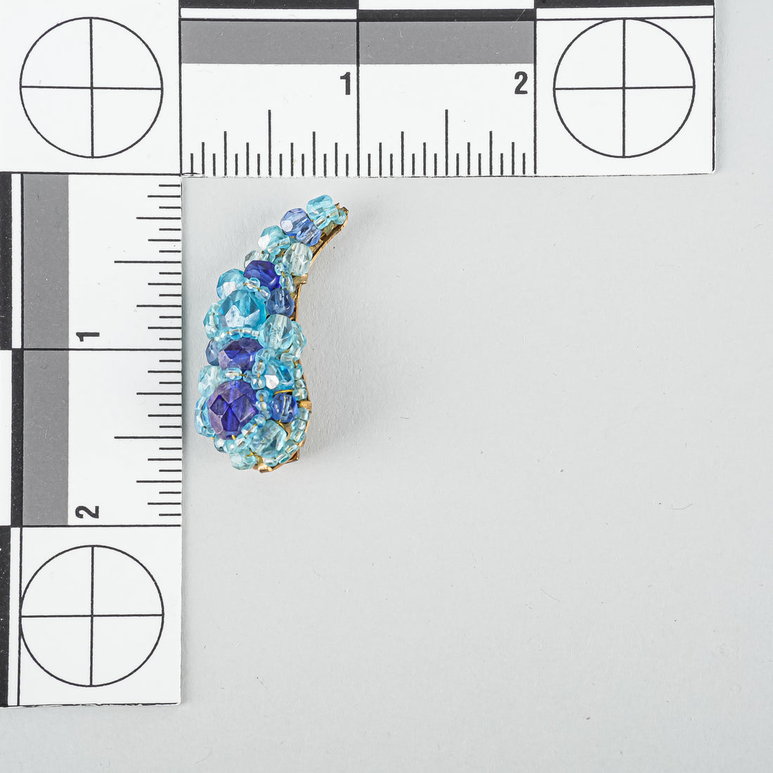 Vintage COPPOLA E TOPPO Blue Bead Paisley-Shaped Clip-on Earrings