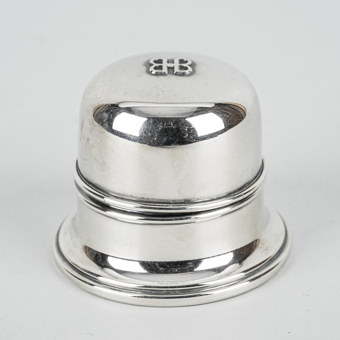 BIRKS Regency Silverplate "BB" Domed Ring Box