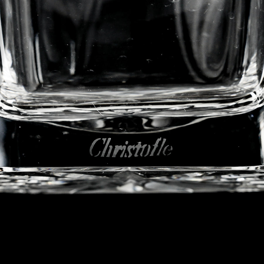 CHRISTOFLE Crystal Spirit Decanter With Silverplate Collar And Stopper