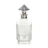 CHRISTOFLE Crystal Spirit Decanter With Silverplate Collar And Stopper