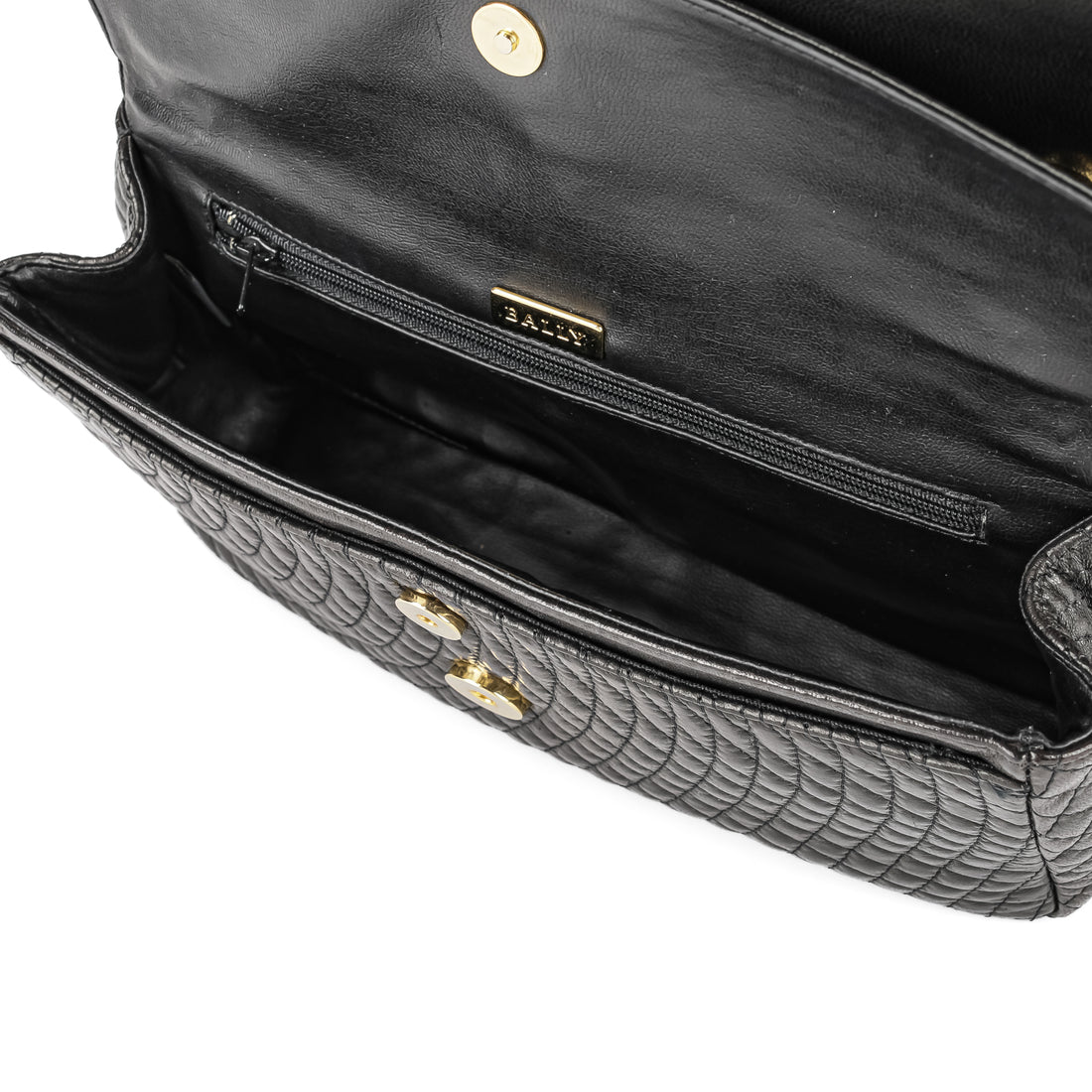 BALLY Black Quilted Leather Shoulder Bag