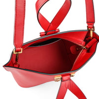 VERSACE Virtus Bucket Bag Medium- Red Leather