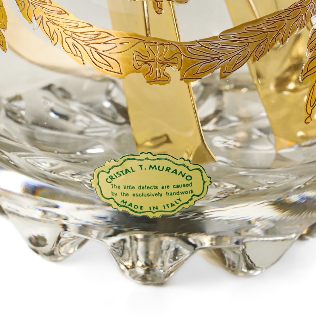 CRISTAL T.MURANO Gold Rim Drinks Set 8 Pieces