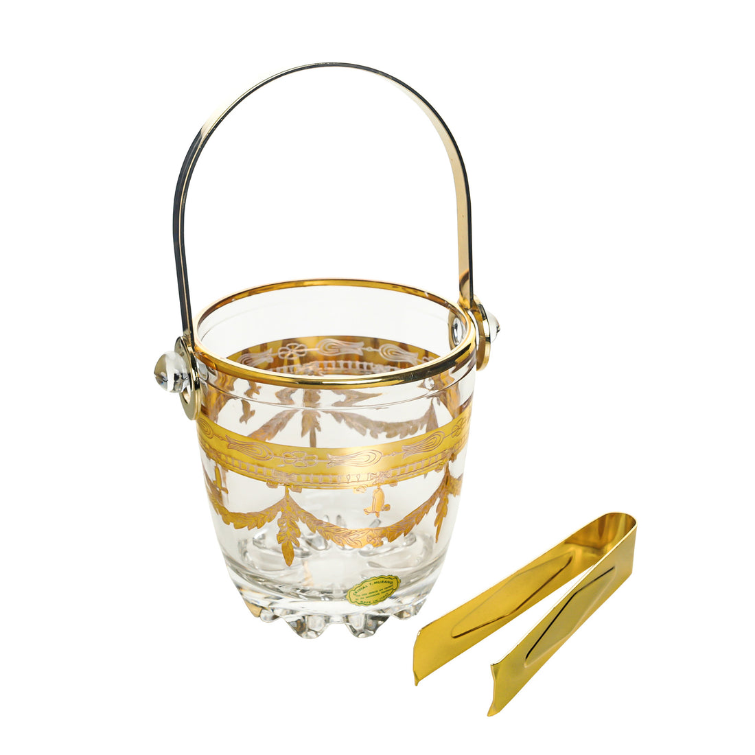 CRISTAL T.MURANO Gold Rim Drinks Set 8 Pieces