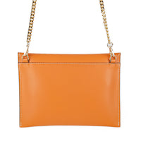 AU PRINTEMPS PARIS Orange Leather Envelope Chain bag