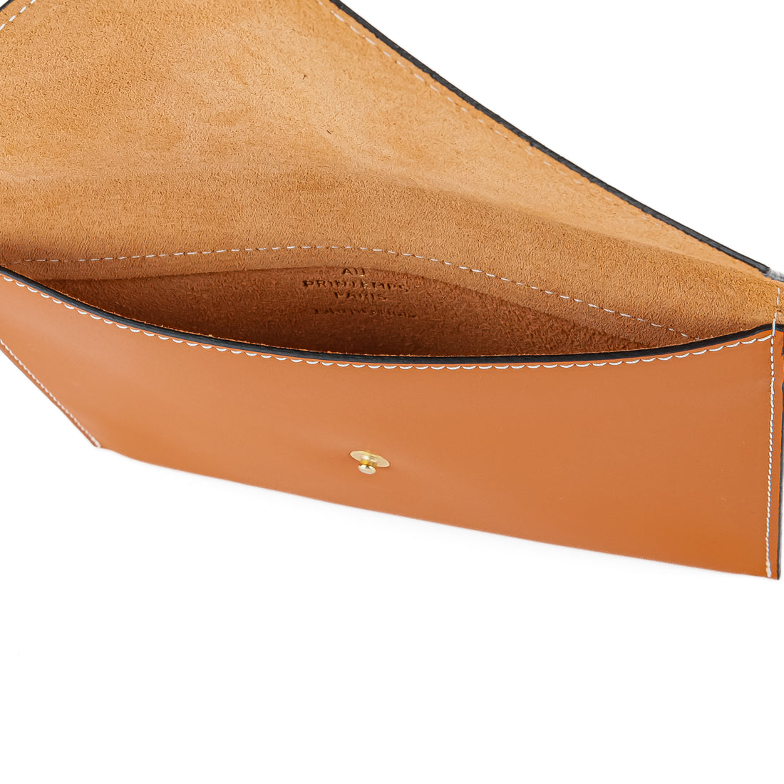 AU PRINTEMPS PARIS Orange Leather Envelope Chain bag