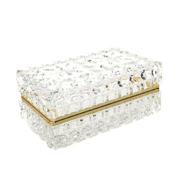 Cut Crystal Casket With Brass Mounts