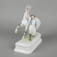 HEREND Figurine Horse With Trainer Traditional