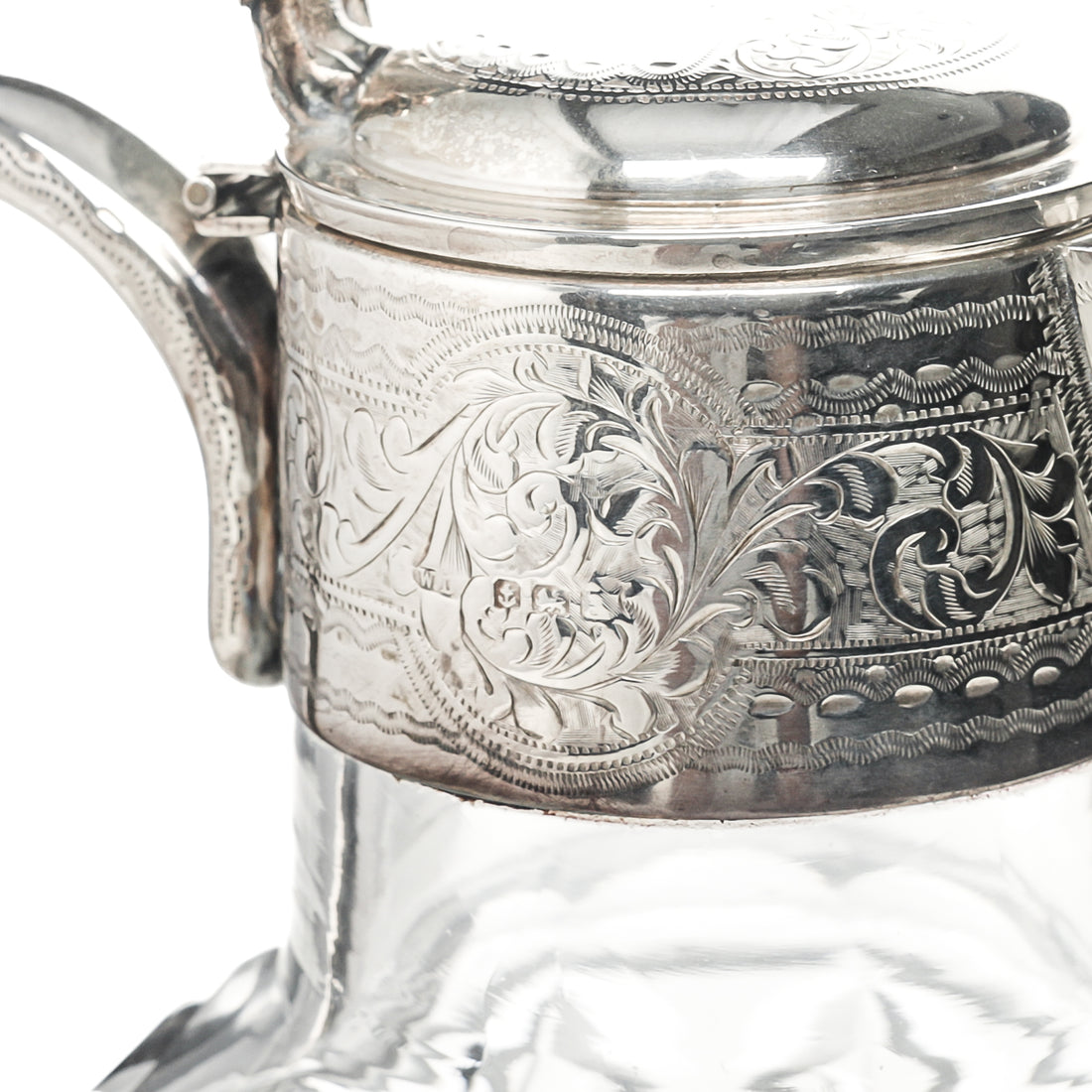 Wm DEVENPORT Sterling Top Cut Crystal Claret Jug