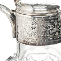 Wm DEVENPORT Sterling Top Cut Crystal Claret Jug