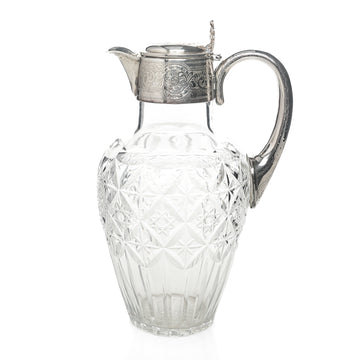 Wm DEVENPORT Sterling Top Cut Crystal Claret Jug