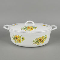 FE BELGIUM Descoware Enamel Cast Iron Oval Lidded French Oven