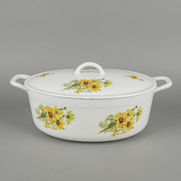 FE BELGIUM Descoware Enamel Cast Iron Oval Lidded French Oven