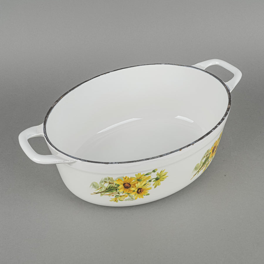 FE BELGIUM Descoware Enamel Cast Iron Oval Lidded French Oven
