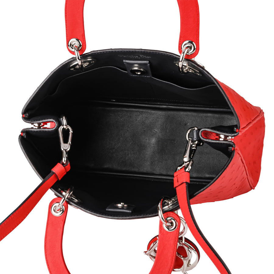 CHRISTIAN DIOR Large Diorissimo Bag - Vermillion Ostrich