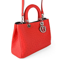 CHRISTIAN DIOR Large Diorissimo Bag - Vermillion Ostrich