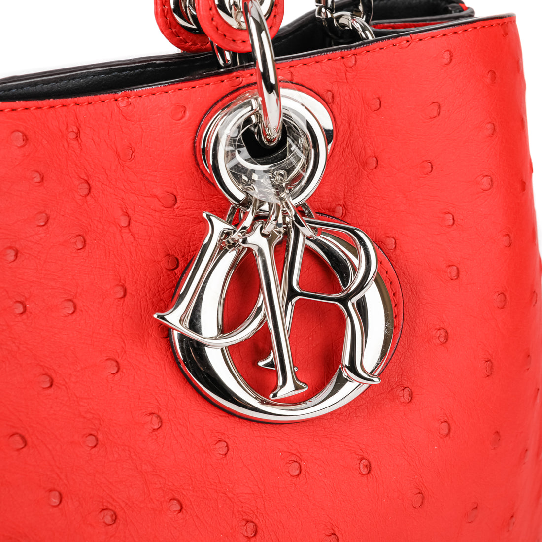 CHRISTIAN DIOR Large Diorissimo Bag - Vermillion Ostrich