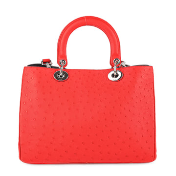 CHRISTIAN DIOR Large Diorissimo Bag - Vermillion Ostrich