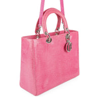 CHRISTIAN DIOR Lady Dior Bag - Pink Lizard