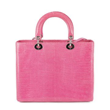 CHRISTIAN DIOR Lady Dior Bag - Pink Lizard