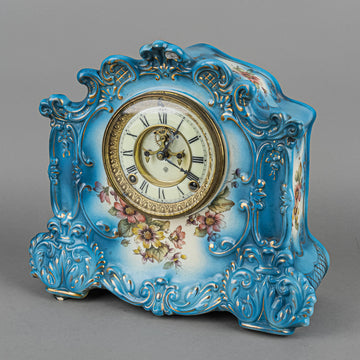 ANSONIA Mantel Clock in Royal Bonn Ceramic Case