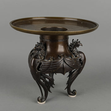 Bronze Ikebana Flower Arrangement Vase