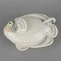 FITZ & FLOYD Fish Covered Tureen And Ladle 3Pcs