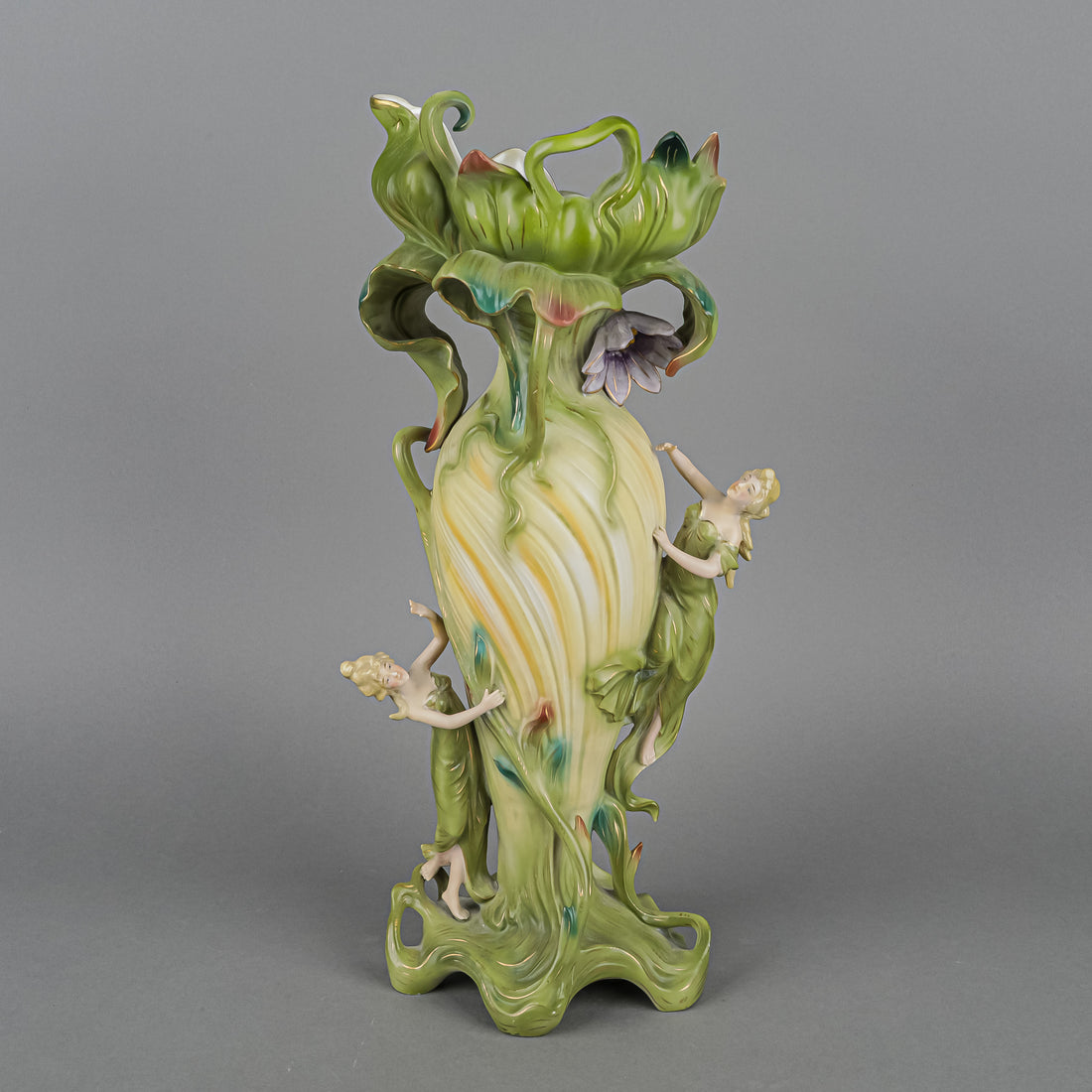 Continental Art Nouveau Figural Porcelain Vase
