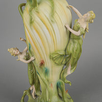 Continental Art Nouveau Figural Porcelain Vase