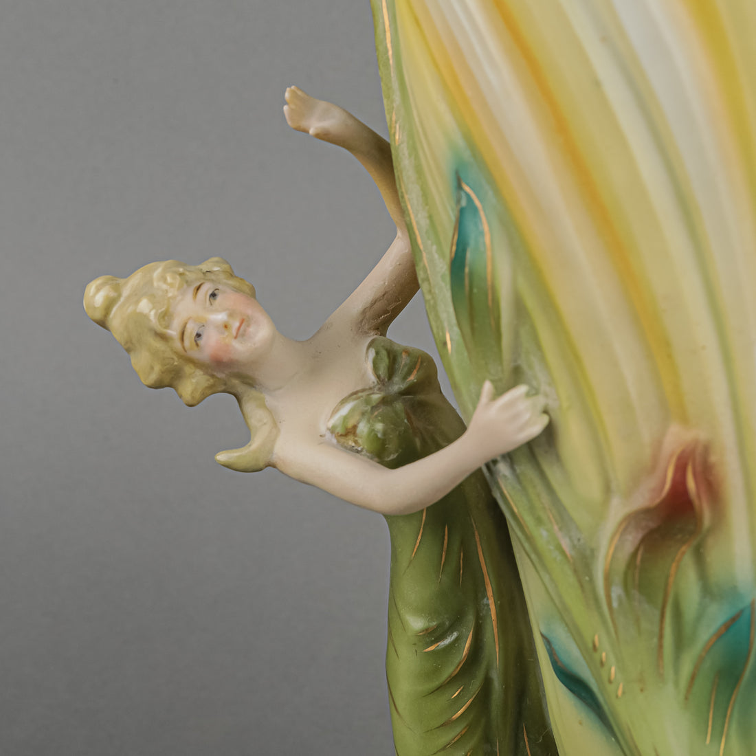 Continental Art Nouveau Figural Porcelain Vase