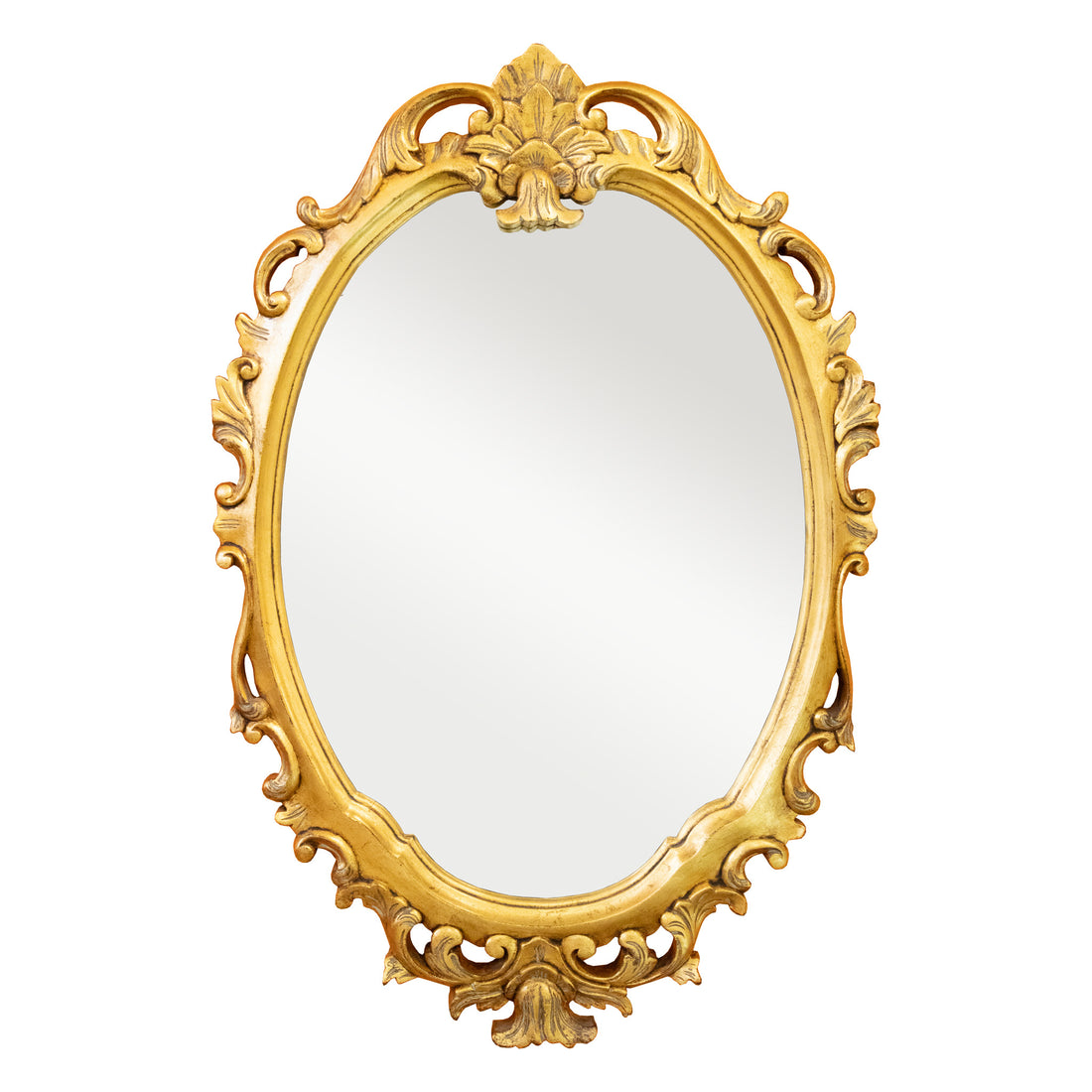 Modern Gilt Oval Baroque Style Mirror