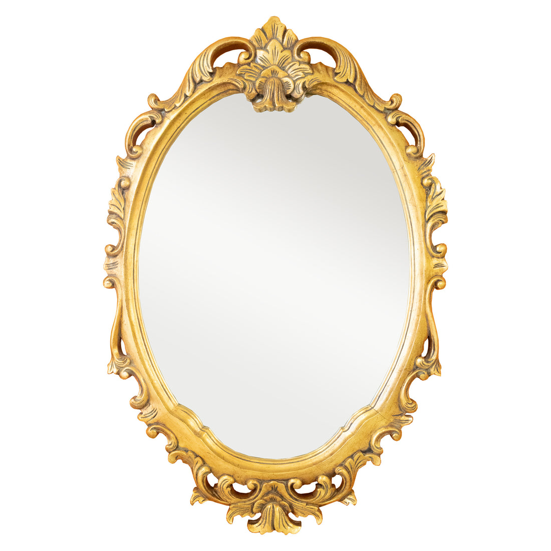 Modern Gilt Oval Baroque Style Mirror