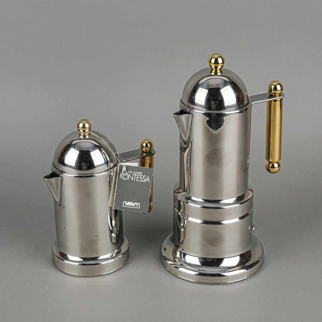 VEV VIGANO Kontessa Stainless Steel Espresso Set 5 Pieces