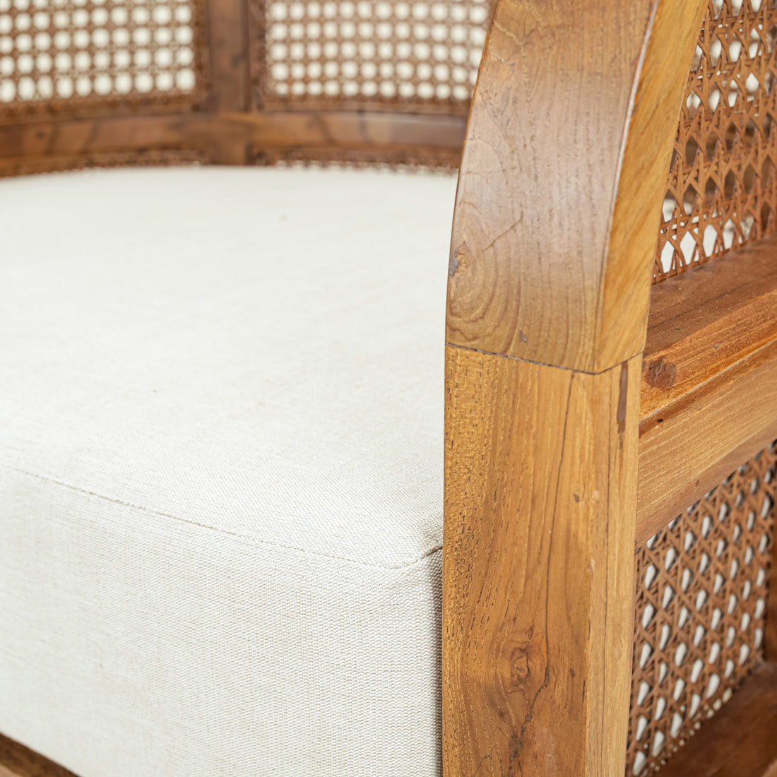 Union Home Style Nest Teak & Cane Chair